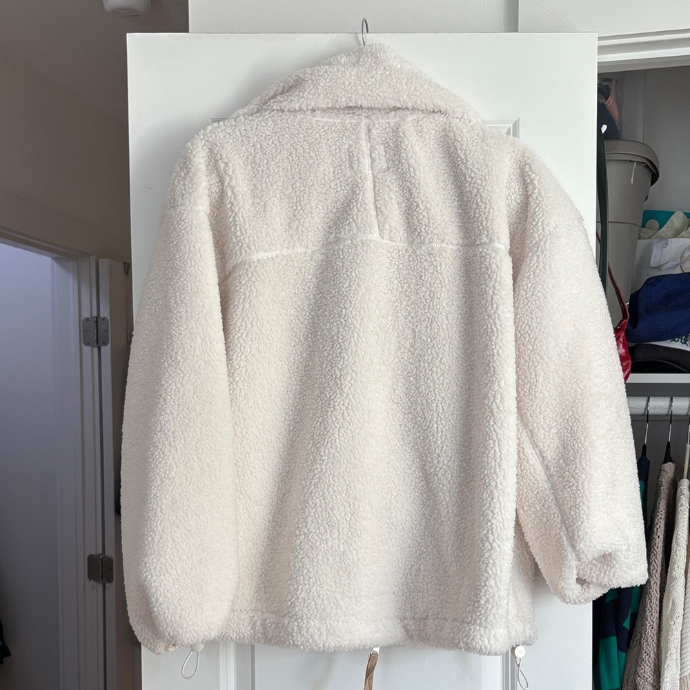 Abercrombie & Fitch Cinched Cocoon Sherpa jacket/coat M - Picture 4 of 4